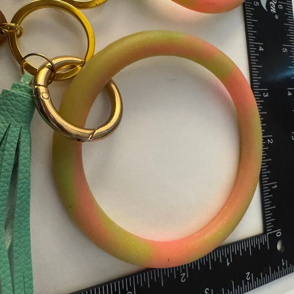 Bangle Key Ring‎ Bracelet Set Only Someone Makes Two Whole Gold Teal Tassel